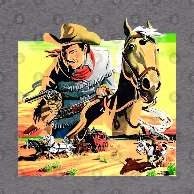 Desert Buffalo Bill Western Robbery Cowboy Retro Comic by REVISTANGO